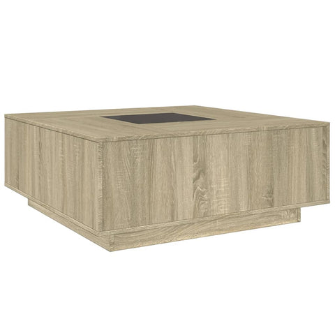 vidaXL Coffee Table with Infinity LED Sonoma Oak 100x100x40 cm