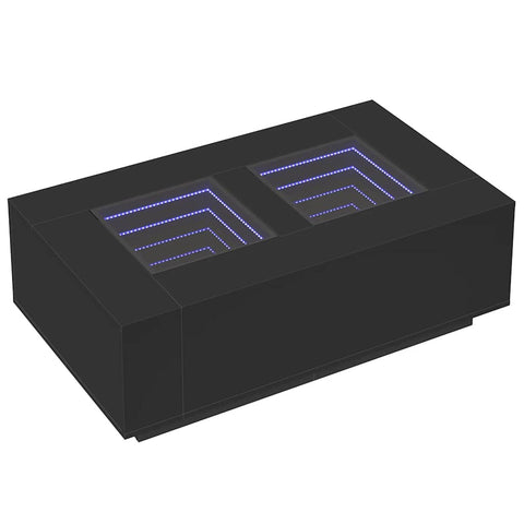 vidaXL Coffee Table with Infinity LED Black 116x69x40 cm