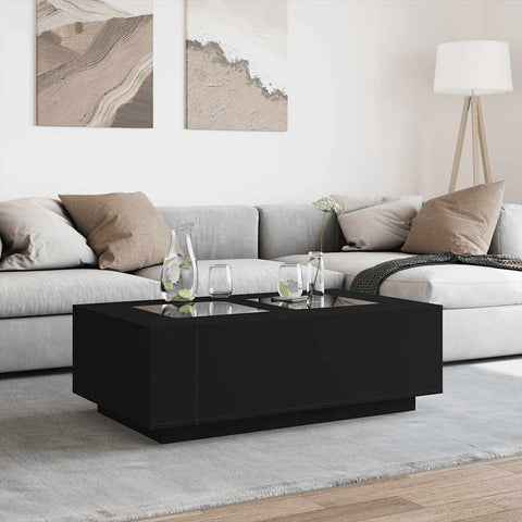 vidaXL Coffee Table with Infinity LED Black 116x69x40 cm