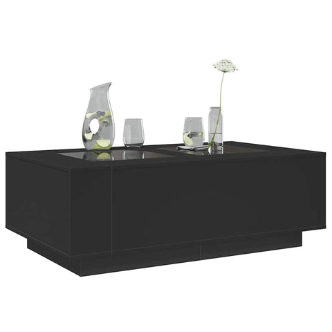 vidaXL Coffee Table with Infinity LED Black 116x69x40 cm