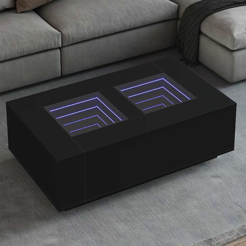 vidaXL Coffee Table with Infinity LED Black 116x69x40 cm