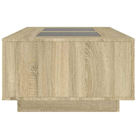 vidaXL Coffee Table with Infinity LED Sonoma Oak 116x69x40 cm