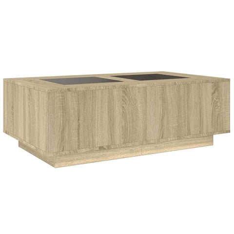 vidaXL Coffee Table with Infinity LED Sonoma Oak 116x69x40 cm