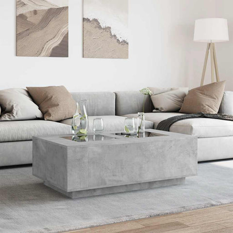 vidaXL Coffee Table with Infinity LED Concrete Grey 116x69x40 cm