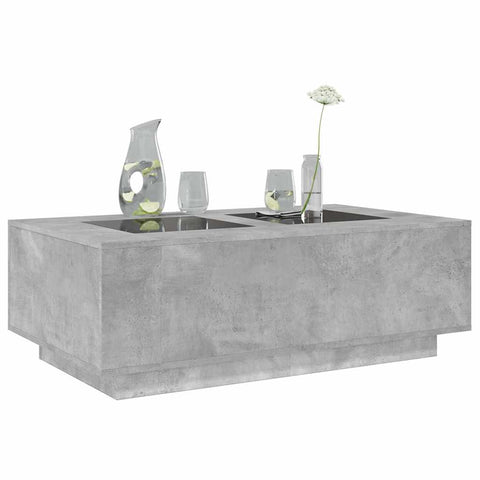 vidaXL Coffee Table with Infinity LED Concrete Grey 116x69x40 cm