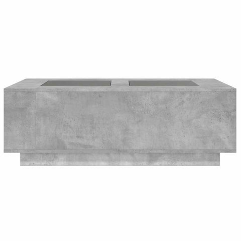 vidaXL Coffee Table with Infinity LED Concrete Grey 116x69x40 cm