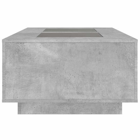 vidaXL Coffee Table with Infinity LED Concrete Grey 116x69x40 cm