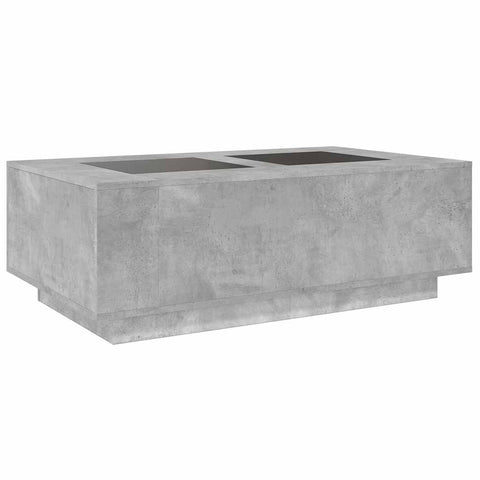 vidaXL Coffee Table with Infinity LED Concrete Grey 116x69x40 cm