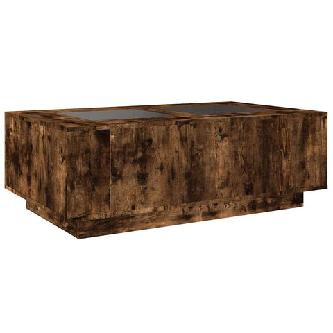 vidaXL Coffee Table with Infinity LED Smoked Oak 116x69x40 cm