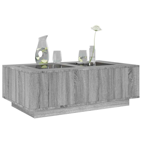 vidaXL Coffee Table with Infinity LED Grey Sonoma 116x69x40 cm
