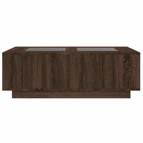 vidaXL Coffee Table with Infinity LED Brown Oak 116x69x40 cm