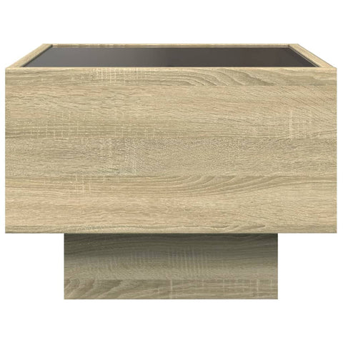 vidaXL Bedside Table with Infinity LED Sonoma Oak 40x40x30 cm