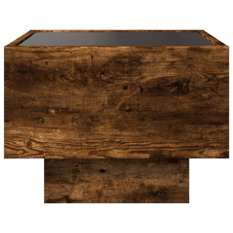 vidaXL Bedside Table with Infinity LED Smoked Oak 40x40x30 cm