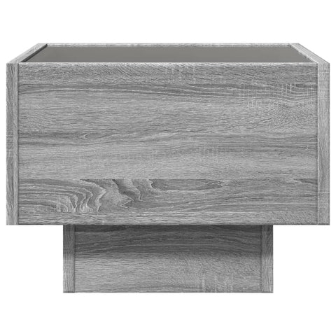 vidaXL Bedside Table with Infinity LED Grey Sonoma 40x40x30 cm