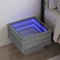 vidaXL Bedside Table with Infinity LED Grey Sonoma 40x40x30 cm
