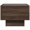vidaXL Bedside Table with Infinity LED Brown Oak 40x40x30 cm