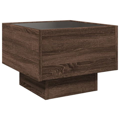 vidaXL Bedside Table with Infinity LED Brown Oak 40x40x30 cm