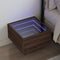 vidaXL Bedside Table with Infinity LED Brown Oak 40x40x30 cm
