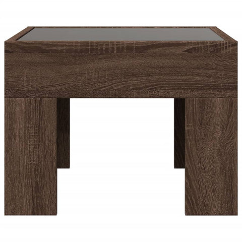 vidaXL Bedside Table with Infinity LED Brown Oak 40x40x30 cm