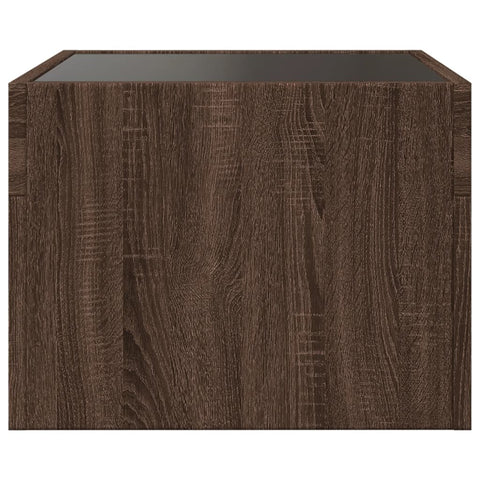 vidaXL Bedside Table with Infinity LED Brown Oak 40x40x30 cm
