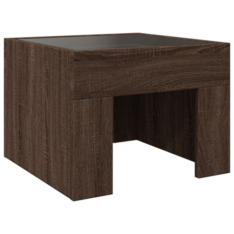 vidaXL Bedside Table with Infinity LED Brown Oak 40x40x30 cm