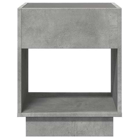 vidaXL Bedside Table with Infinity LED Concrete Grey 40x40x50 cm