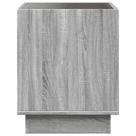 vidaXL Bedside Table with Infinity LED Grey Sonoma 40x40x50 cm