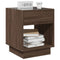 vidaXL Bedside Table with Infinity LED Brown Oak 40x40x50 cm