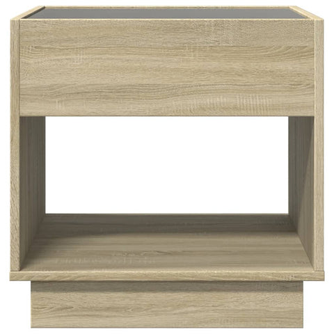 vidaXL Bedside Table with Infinity LED Sonoma Oak 50x50x50 cm