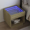 vidaXL Bedside Table with Infinity LED Sonoma Oak 50x50x50 cm