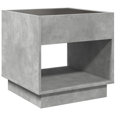 vidaXL Bedside Table with Infinity LED Concrete Grey 50x50x50 cm