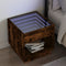 vidaXL Bedside Table with Infinity LED Smoked Oak 50x50x50 cm