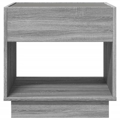 vidaXL Bedside Table with Infinity LED Grey Sonoma 50x50x50 cm