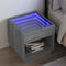 vidaXL Bedside Table with Infinity LED Grey Sonoma 50x50x50 cm