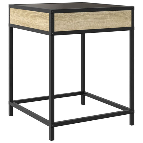 vidaXL Bedside Table with Infinity LED Sonoma Oak 40x40x51 cm