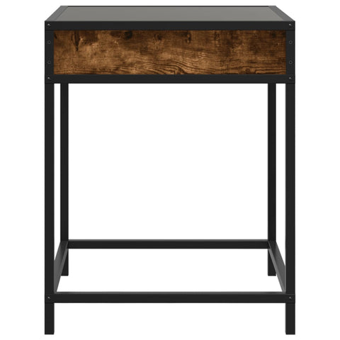 vidaXL Bedside Table with Infinity LED Smoked Oak 40x40x51 cm
