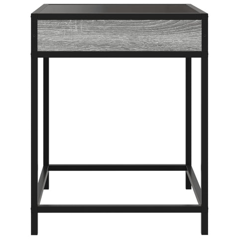 vidaXL Bedside Table with Infinity LED Grey Sonoma 40x40x51 cm