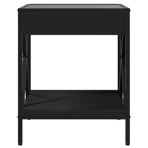 vidaXL Bedside Table with Infinity LED Black 40x40x49 cm
