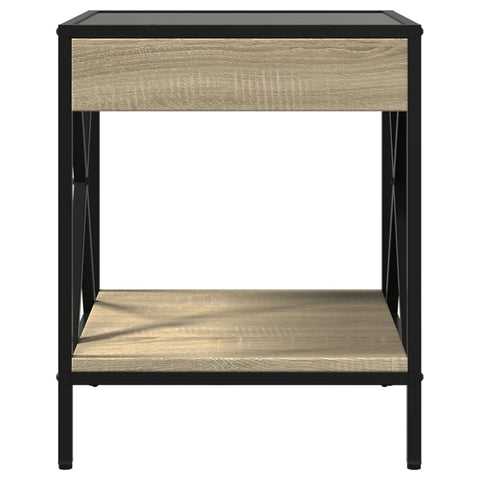 vidaXL Bedside Table with Infinity LED Sonoma Oak 40x40x49 cm