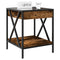 vidaXL Bedside Table with Infinity LED Smoked Oak 40x40x49 cm