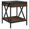 vidaXL Bedside Table with Infinity LED Brown Oak 40x40x49 cm