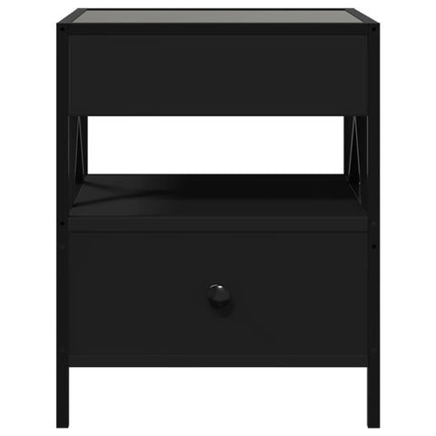 vidaXL Bedside Table with Infinity LED Black 40x40x51 cm