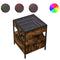 vidaXL Bedside Table with Infinity LED Smoked Oak 40x40x51 cm
