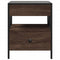 vidaXL Bedside Table with Infinity LED Brown Oak 40x40x51 cm