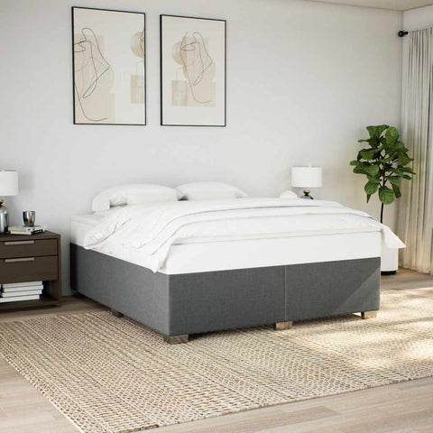 vidaXL Bed Frame without Mattress Dark Grey Super King Fabric