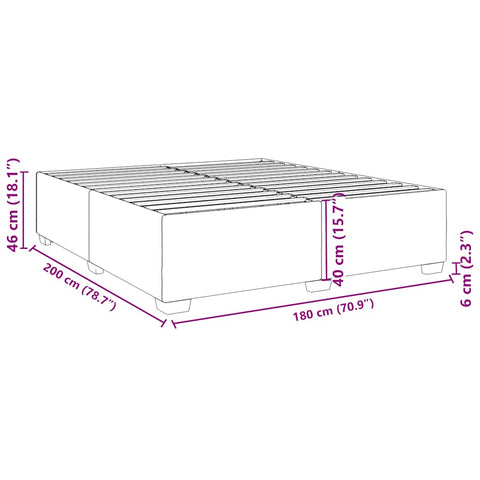 vidaXL Bed Frame without Mattress Black Super King Fabric