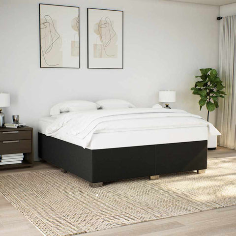 vidaXL Bed Frame without Mattress Black Super King Fabric