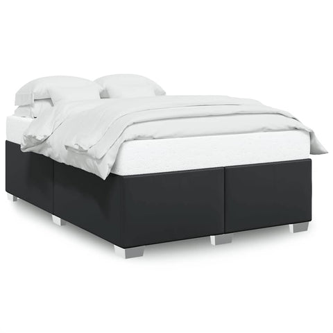 vidaXL Bed Frame without Mattress Black Full Faux Leather