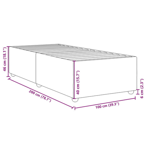 vidaXL Bed Frame without Mattress Blue 100x200 cm Fabric