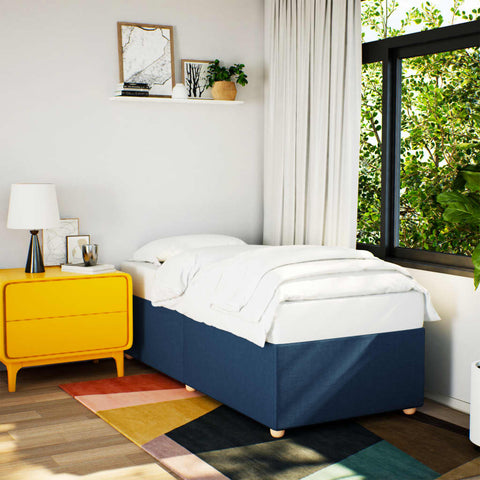vidaXL Bed Frame without Mattress Blue 100x200 cm Fabric